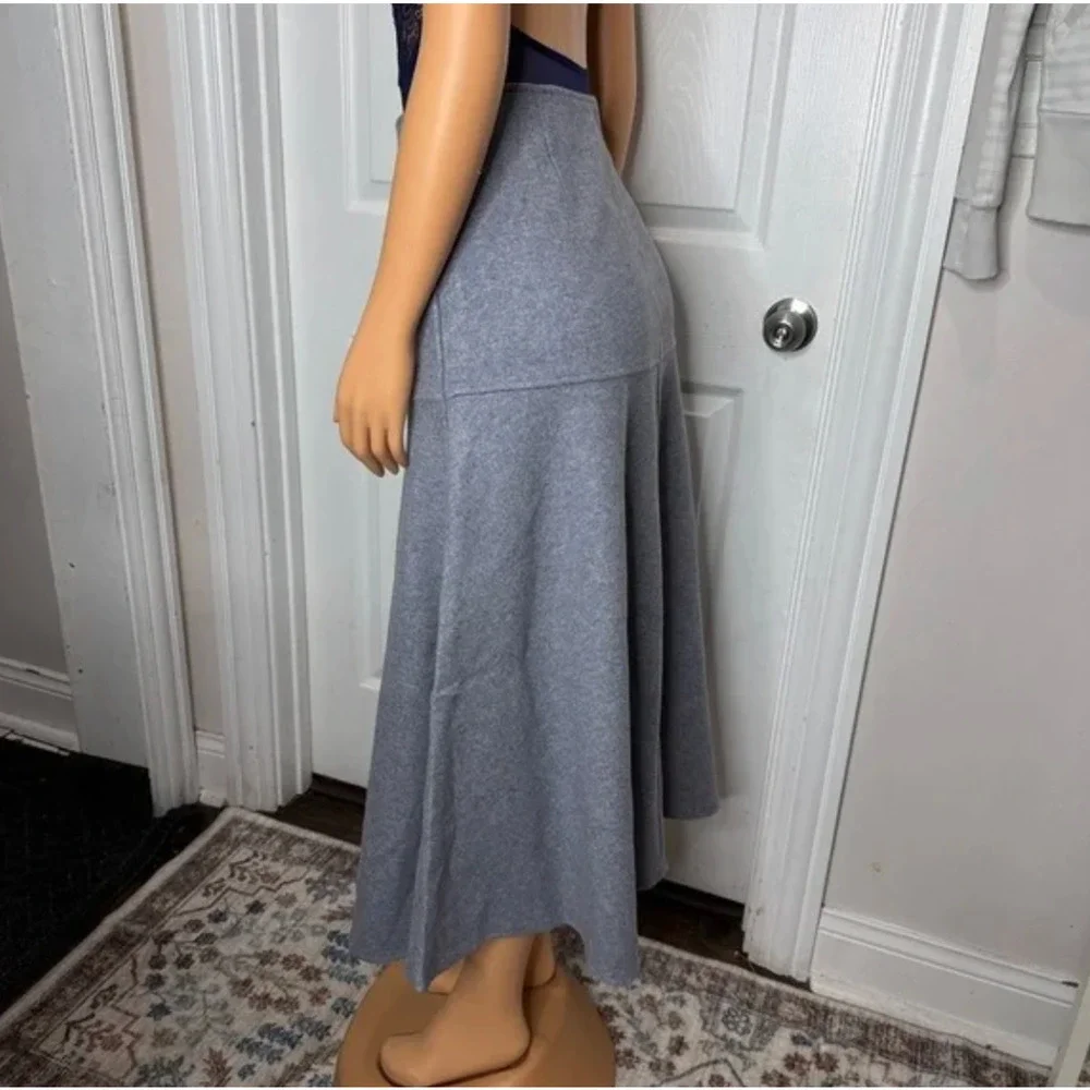 OGL CashSoft Wool-like Flared size S Maxi Skirt - Heather Dolphin Blue NWT